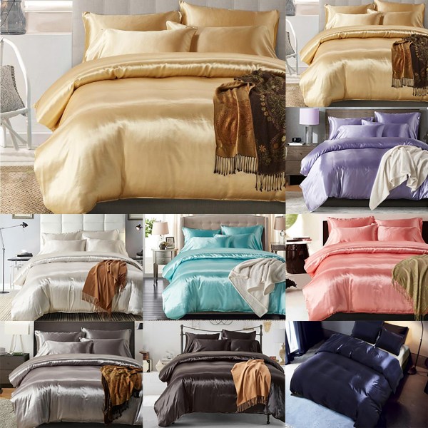 3 st imiterat silke tyg rent sängkläder White US Twin 7b5f | White | US  Twin | Fyndiq