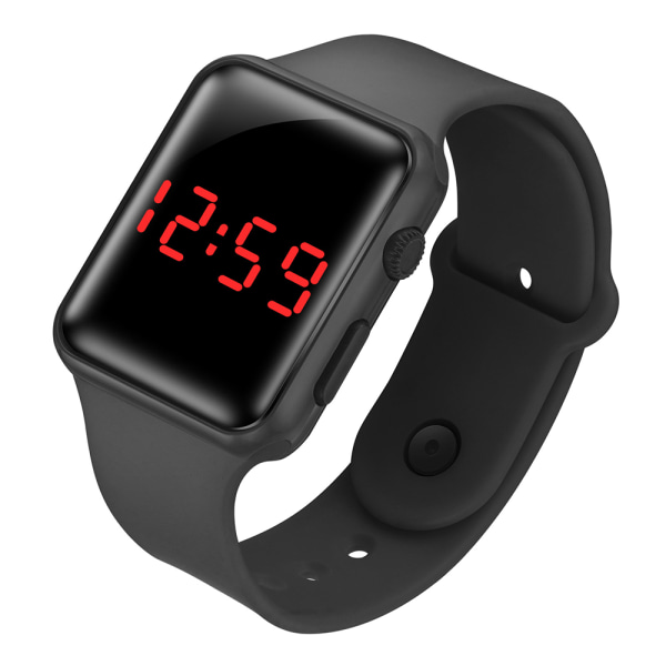 LED Kvadratisk Elektronisk Digital Smartwatch Sportarmband black