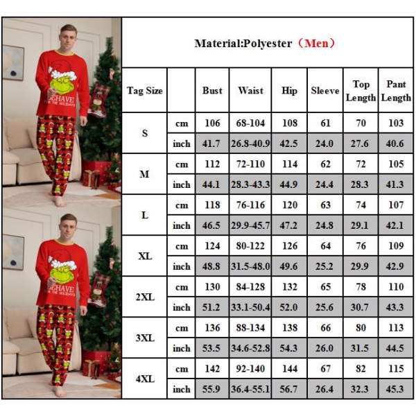 Matchande julpyjamas för familjen Vuxna Barn Jul Nattkläder Set Dad L