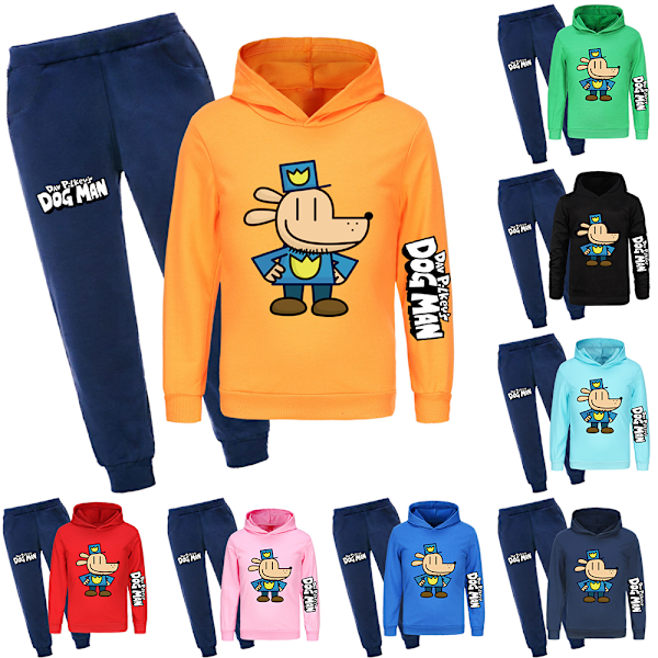 Barnens Världsbokdag HUNDMANN Ledig Hoodie Träningsdräkt Set Hooded Topp Byxor Kostym Pink 140cm