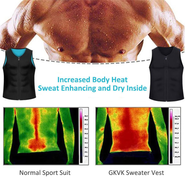 Sportväst för män, Shapewear, Bastudräkt, Midjetränare, Värmeabsorberande Tröja, Formande Väst för Träning, Sport, Slim B 4XL
