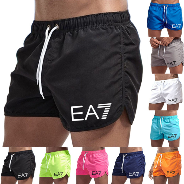 EA7 badbyxor för män, badshorts, strandshorts, löparshorts, sportshorts, surfshorts Grey M