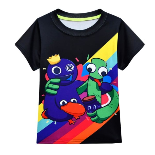 Rain Bow Friends T-shirt för barn 3D Game Print kortärmad topp black 140cm