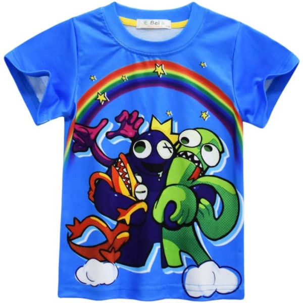 3D Rainbow friends Summer Kids kortärmad grafisk T-shirt B 120cm