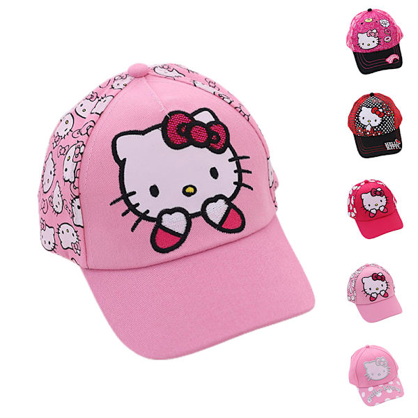 Barne Jenter Katte Baseball Caps Justerbar Snapback Hatt Solhatt Gaver Rose red-A