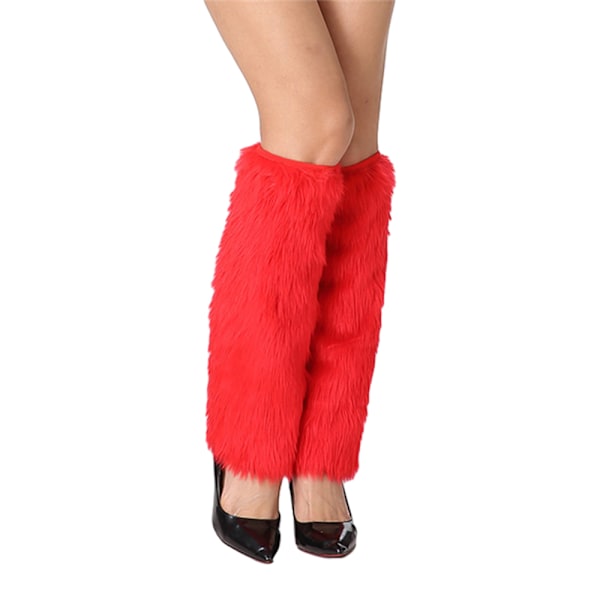 Faux Fur Fuzzy Leg Warmer Kvinnor Flicka Fleece Boot Cuff Covers Vinter Tillbehör Jul Kvinnor Boot Cuff Red