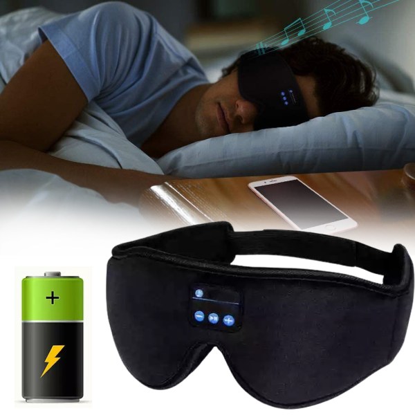 Trådlös Bluetooth Sleep Eye Mask Headset Hörlurar Sleep Mask
