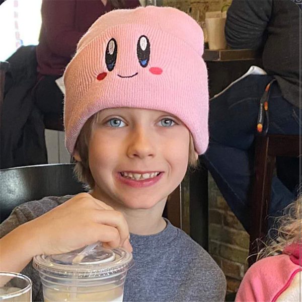 Vuxen Kirby Stickad Mössa Beanie Vinter Utomhus Keps Julgåva