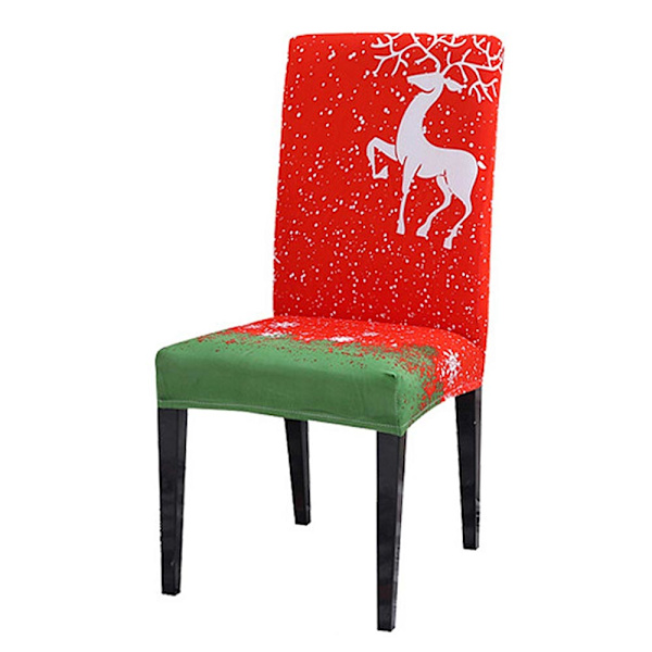 4 st Elastiska Stolsöverdrag för Julmatbord Juldekoration Falling snow 4PCS