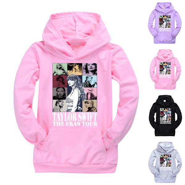 Taylor Swift The Eras Tour Trykket Hettegenser Høst Og Vinter Casual Barnegenser Black 150cm