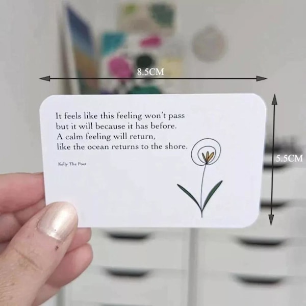 Ångestlindring Fickdikter, 10 st Positiva Affirmationskort för Kvinnor, Daglig Ångestlindring Stresslindring Poesikort för att Motivera Oss Själva