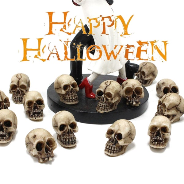 20st Halloween Mini Skulls Vintage Loot Dekorationer Rekvisita 20PCS