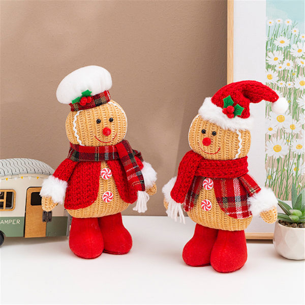 Pepparkaksgubbe Juldekoration Mjuk Plyschdocka Pepparkaksgubbe Heminredning Red