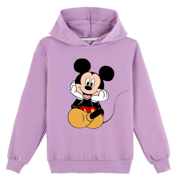 Barn Vuxen Mickey Tecknad Casual Huvtröjor Sweatshirt Jacka purple 130cm