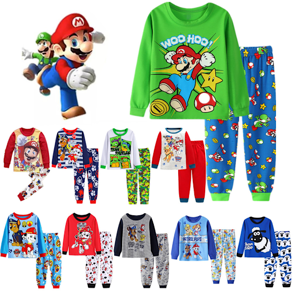 Tecknade Pojkar Pyjamas Barn Pojkar Flickor 2st Set Långärmad Tryckta Toppar+ Byxor Tryckta Kläder Pyjamas & Vardagskläder Barnpresent #5 95cm