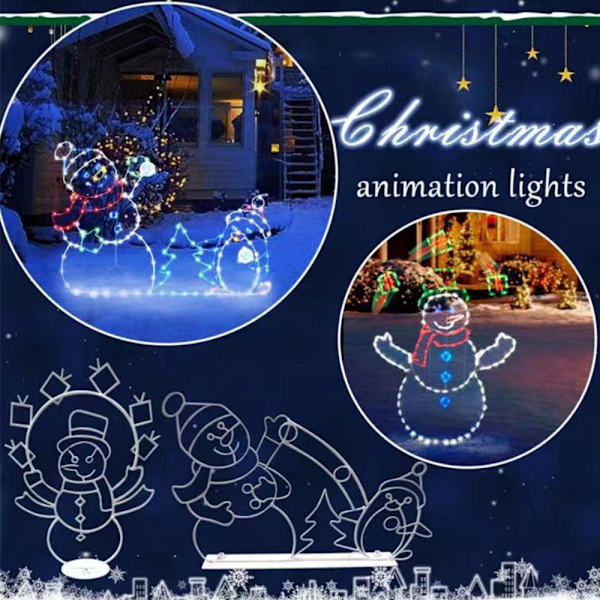 Utendørs Snømann Lysende LED Julehage Lampe Dekor B