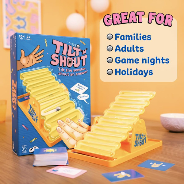 Tilt 'N' Shout - Snabbt Familjespel för Barn & Vuxna, Perfekt för Fester