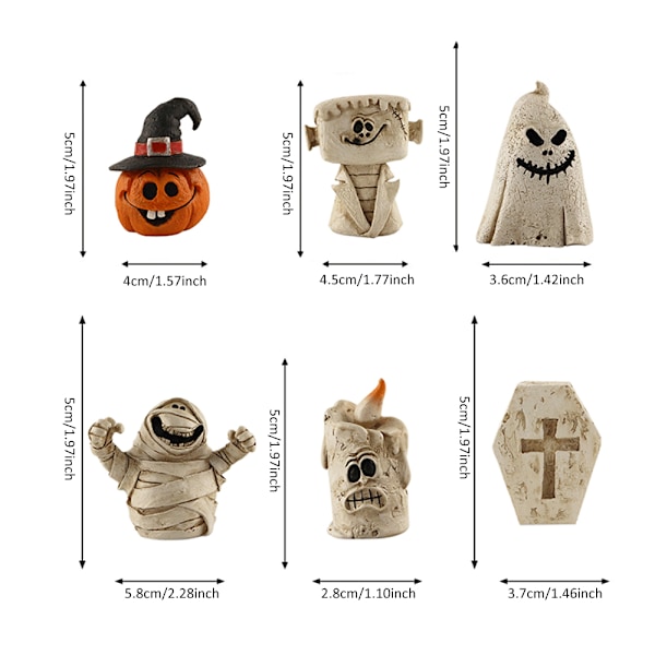 Hartsstaty Ornament Nyhet Figurer Halloween Rolig Spöke Pumpa Hembordsdekorationer Pumpkin head