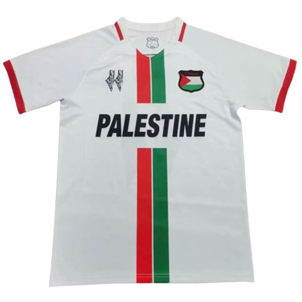 Palestine Home Svart fotbollströja 23/24 För Fans Gåvor White-A S