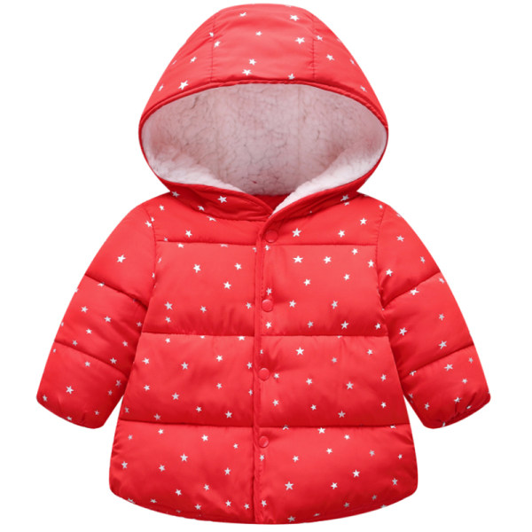 Baby Star Printed Hoodie Kids Winter Warm Navy 120 cm