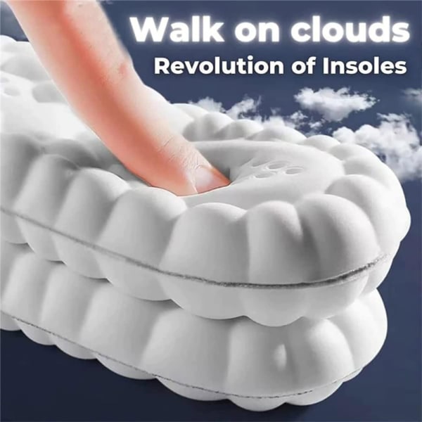 1 Par 4D Cloud Technology Innersula Ultra Komfort Innersulor Fötter Innersulor Black 37-38