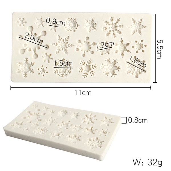 Jul Silikone Fondantform Snefnug Kagedekorationsform A