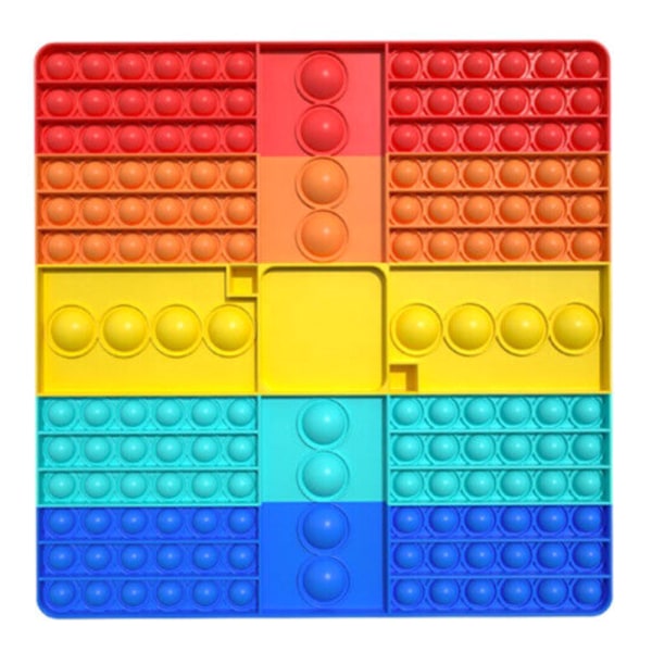 Fyrkantig Big Bubble Popper Push Fidget Toy Rainbow Brädspelsleksaker 5 color