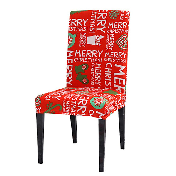 4 st Elastiska Stolsöverdrag för Julmatbord Juldekoration Elk 4PCS