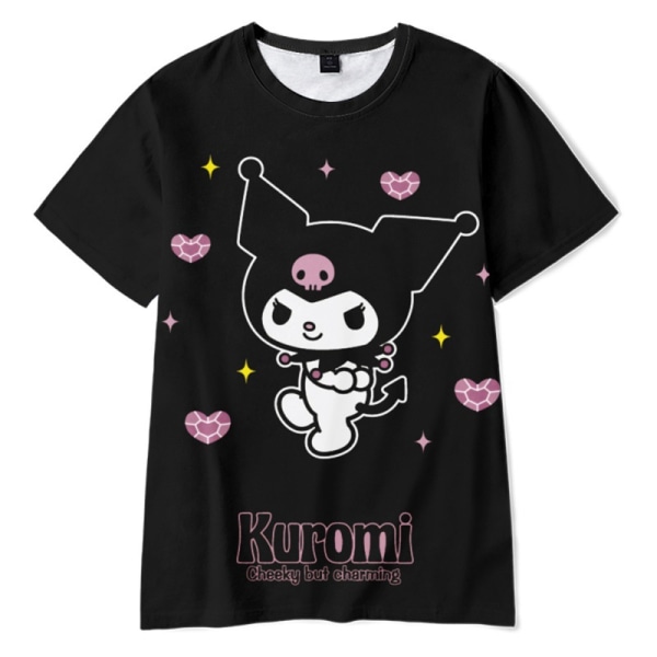 3D Kuromi Barn Pojkar Flick T-Shirt Sommar Casual Kortärmad T-shirt Halloween present C 150cm