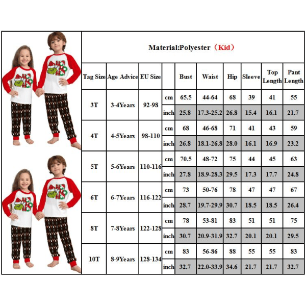 Familj Jul Pyjamas Matchande Set Jul Jammies Pyjamas Kids 5