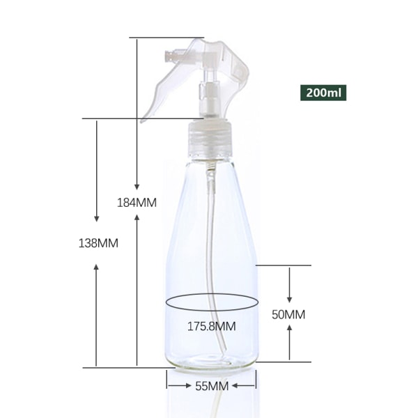 200ML Spray Påfyllningsbara Flaskor Kit Smink Vattenbehållare 10pcs