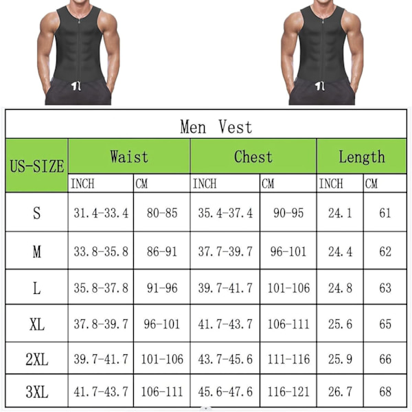 Herrsport Shapewear skyddsväst Bastu kostym Waist trainer Värmeavskiljande skjorta Shaper väst för träning Sport Slim A 2XL