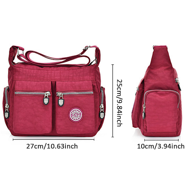 Damväskor Messenger Cross Body Väskor Axelväska Semester Resväska Handväskor Wine Red