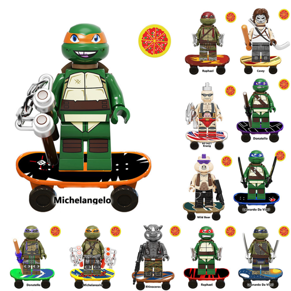 8 ST Teenage Mutant Ninja Turtles Blocks Figurer Toy Xmas Gift