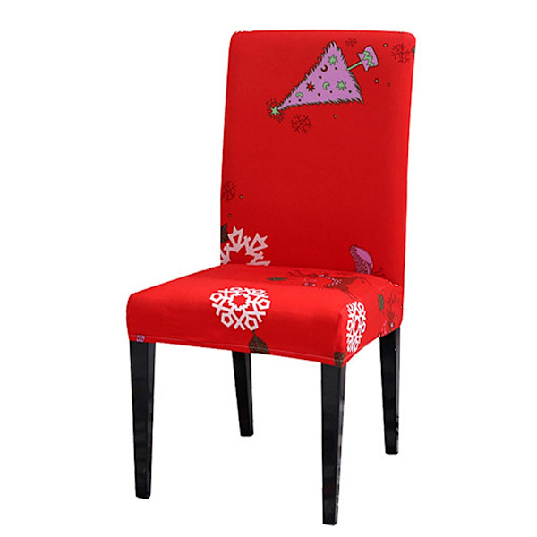 4 st Elastiska Stolsöverdrag för Julmatbord Juldekoration Falling snow 4PCS