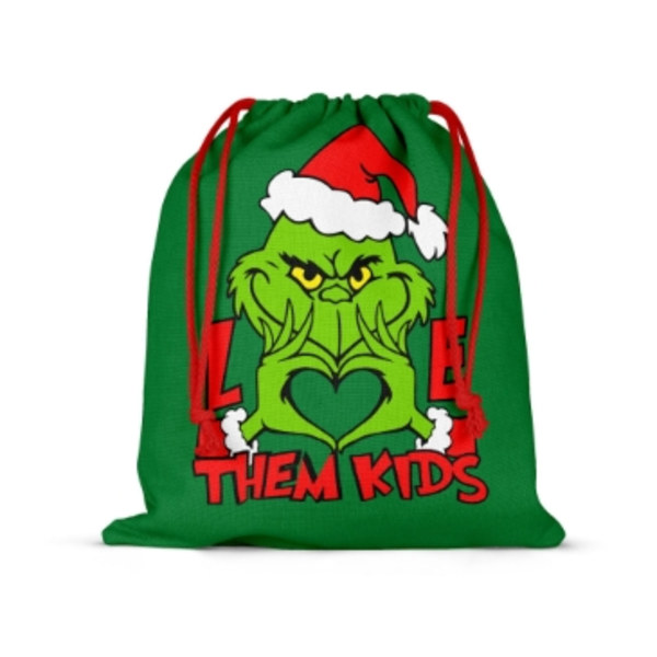 Jul Grønn Grinch Sekk Snøring Bag Julegave Gavepose F