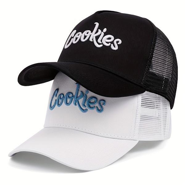 Cookies Herr Dam Truckerkeps Mesh Basebollkeps Hip Hop Andningsbar Snapback Keps NY White