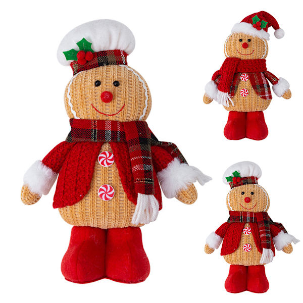 Pepparkaksgubbe Juldekoration Mjuk Plyschdocka Pepparkaksgubbe Heminredning White