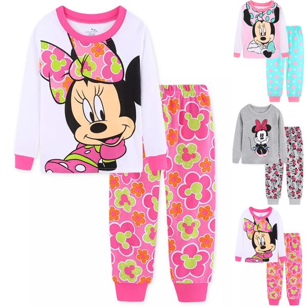2-pack flickor pyjamas Disney Minnie långärmad tröja nattkläder B 110cm