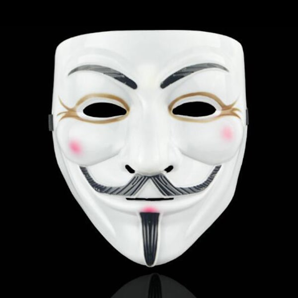 V för Vendetta Halloween-masker för festkläder White Thicken