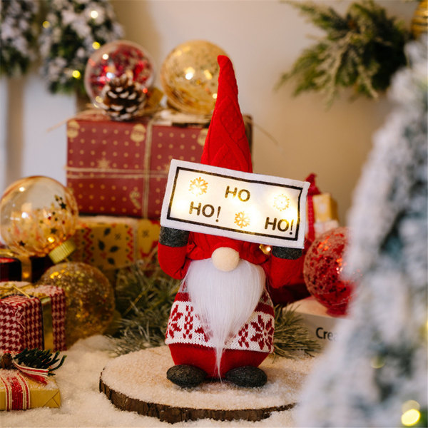 Julbräde Plysch Ansiktslös Dock Gnome Tomte Ornament Dekoration 1