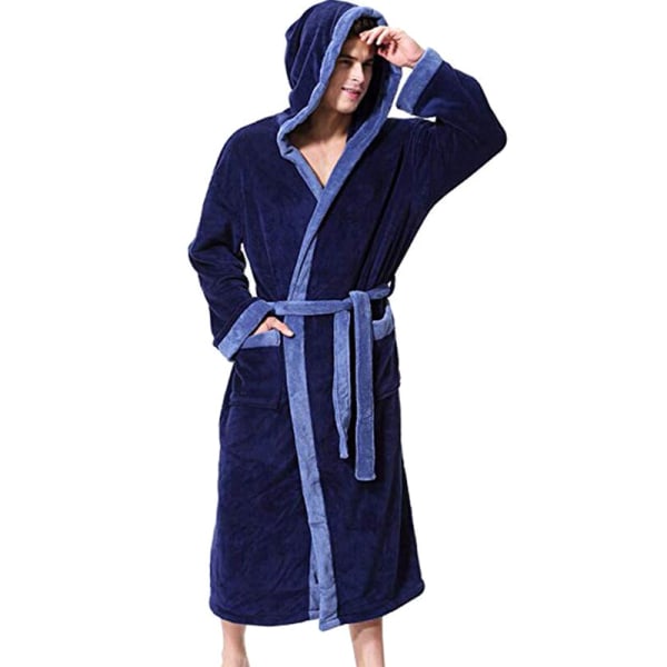 Herr Huva Morgonrock Handduk Morgonrock Fleece Comfy Robe Blue 3XL