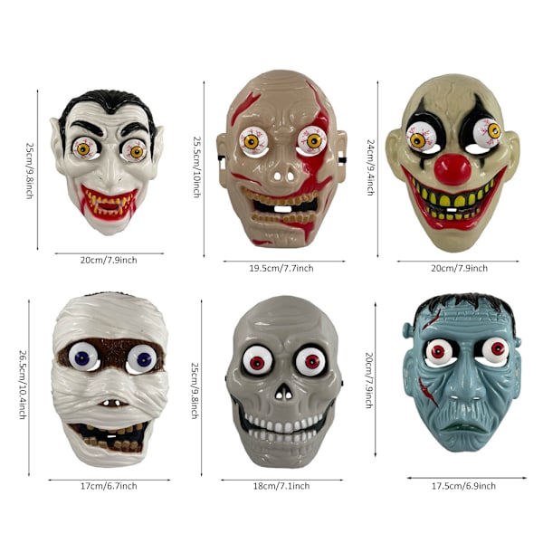 Grimasse Maske Kostume Halloween Jul Cosplay Festrekvisit C