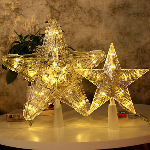 Christmas Tree Topper med LED Lights Star Light för jul 30 Light L