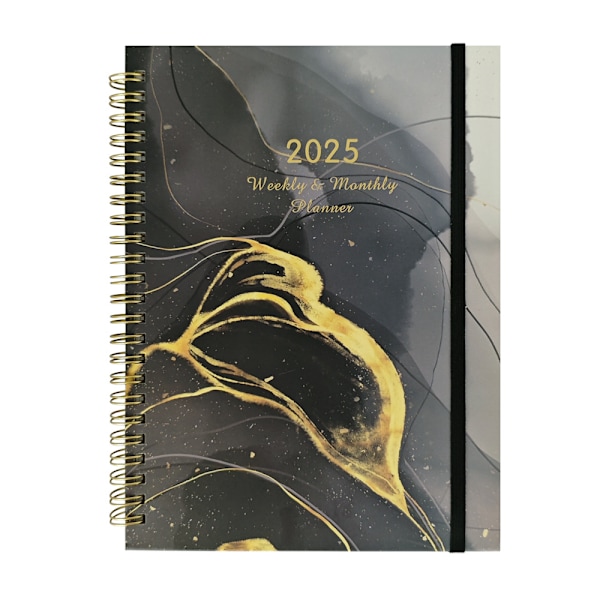 2025 Planlægningsbog - Ugentlig og Månedlig Planlægningsbog, Januar 2025 - December 2025, Indbundet Kalendernotesbog med Etiketter, Notesider A