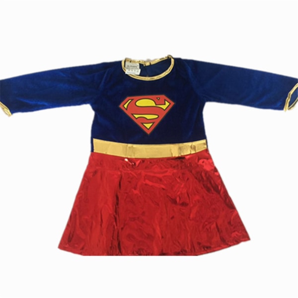 Barn Supergirl Fancy Dress Superhjältedräkt Barn Flickor Cosplay L