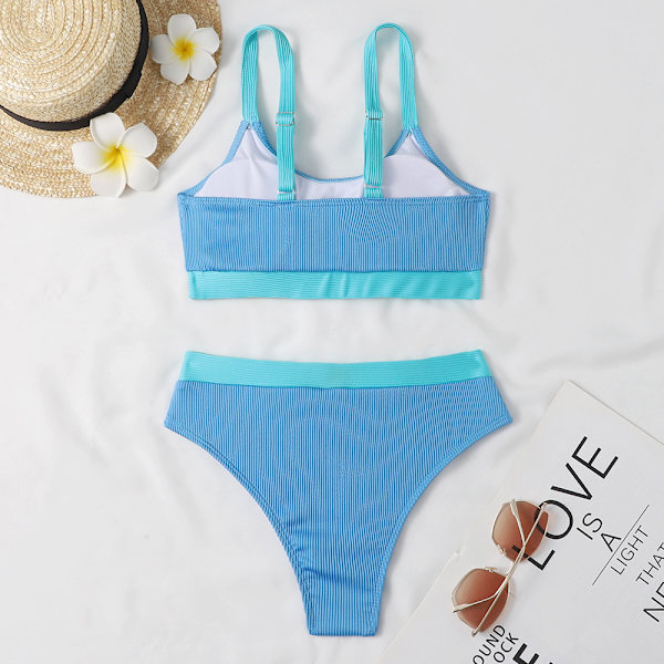 Dam Baddräkt Vadderad Bikini Set Sommar Baddräkt Strandkläder Lake Blue XL
