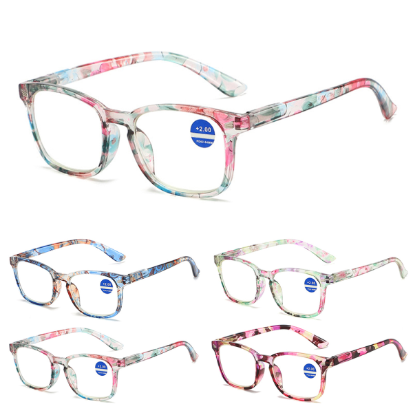 Damdesigner läsglasögon för damer +1,25 1,5 2,0 3,0 3,50 4,0 Blue Frame,+100