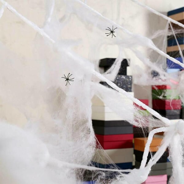Halloween Läskig Jätte Spindelväv Skräckfest Spökhus Rekvisita Utomhus Dekoration Black 7*5.5m