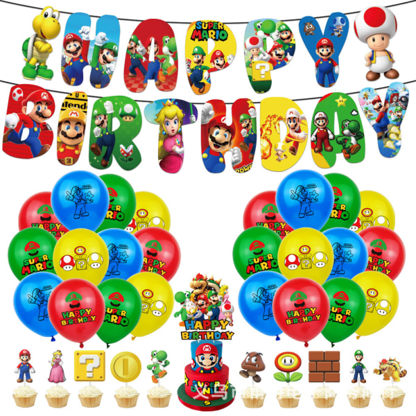 Super Mario Brothers tema födelsedagsfest ballonger som dekoration
